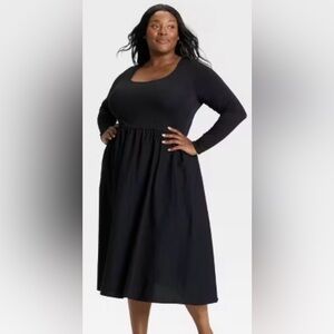 NWT Ava & Viv Classic Black Long Sleeve Dress